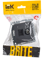 BRITE Роз. двойная TV+RJ45 кат.5E РТВ/РК12-БрГ граф. IEK 