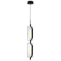 5003/20l l-vision odl23 283 черный матовый/прозрачный/стекло подвес led 20w 3000k kavia, доставка по Казахстану 