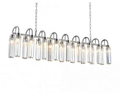 newport 4520 4526+12/s chrome , подвесной  светильник , chrome clear crystal  126*16*h30 cm g9 18*60, доставка по Казахстану 