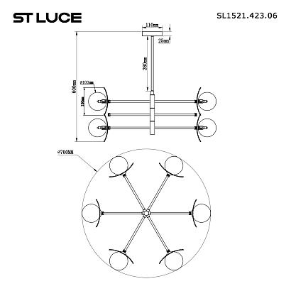 люстры sl1521.423.06 люстра подвесная st-luce , доставка по Казахстану 