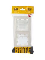 BRITE Рамка 2-мест. IP44 РУ-2-БрЖ-44 жемч. IEK 