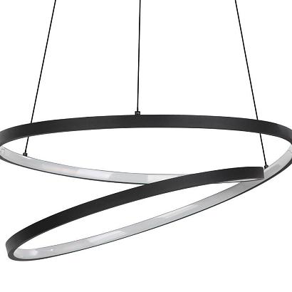 люстры 900472 подвесной потолочный светильник ruotale, led 37w, 4800lm, h1500, ?550, алюминий, сталь, черны, доставка по Казахстану 