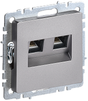 BRITE Роз. двойная RJ11+RJ45 кат.5E РК/Т12-БрС сталь IEK 