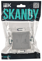SKANDY Выключ. 2-кл. с инд. 10А SK-V09S сереб. IEK 