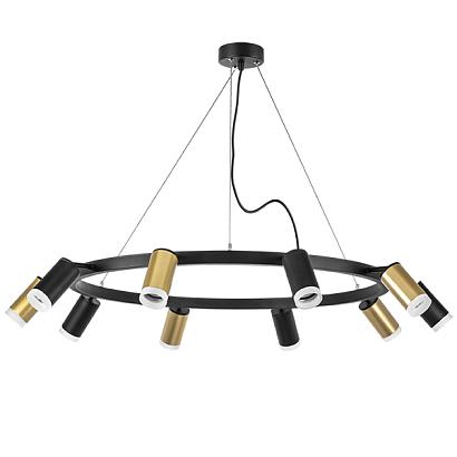 люстры lr0204053750 подвесной светильник rullo 10х50w gu10 черный/золото (571020+214440-5+214437-5+202430-10), доставка по Казахстану 