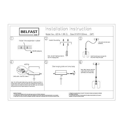 подвесной светильник belfast pansy 6214-1 br cl, доставка по Казахстану 