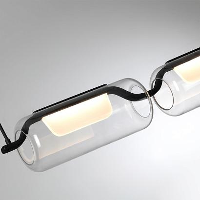 люстры 5003/30l l-vision odl23 283 черный матовый/прозрачный/стекло люстра led 30w 3000k kavia, доставка по Казахстану 