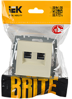 BRITE Роз. комп. 2-ая RJ45 кат.6 РК11-2-БрКр беж. IEK 