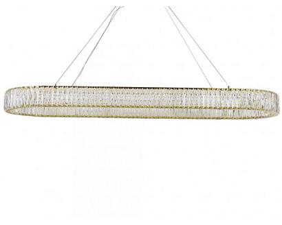 newport 8240 8240/140 oval gold , подвесной светильник, gold сlear crystal l140*w40*h10/250 cm  led stip 3100k 64w 7040lm, доставка по Казахстану 
