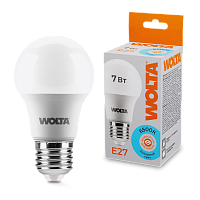 Светодиодная лампа  WOLTA 25W55BL7E27  Груша  A55 7Вт 560лм 6500К Е27 1/50 купить в Алматы svet.kz