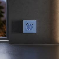 Накладка для розетки с заземлением и защитными шторками, с USB A+C, S70 (деним) 
