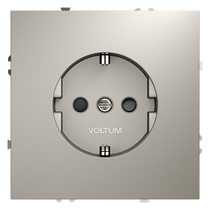 Розетка встраиваемая VOLTUM S70 с заземлением и защитными шторками, 16А, (кашемир) VLS040203 
