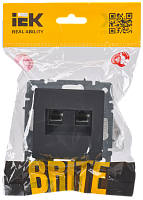 BRITE Роз. двойная RJ11+RJ45 кат.5E РК/Т12-БрГ граф. IEK 