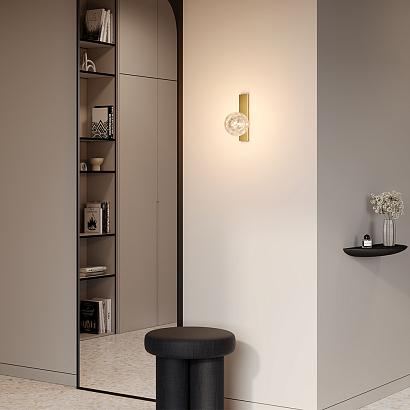 С 1 плафоном на стену Настенный светильник (бра) Maytoni MOD470WL-01BS Lunella, доставка по Казахстану 