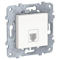 Розетка телефонная RJ11 одиночная 4 контакта Schneider Electric Unica New NU549218 