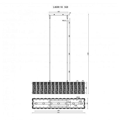 люстры подвесная люстра ilamp panorama l4688-91 sgd, доставка по Казахстану 