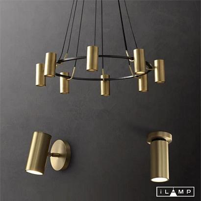 С 1 плафоном на стену Настенно-потолочный светильник iLamp PLUM 8861C BRASS&BLACK, доставка по Казахстану 