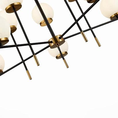 купить SL1203.402.10 Люстра потолочная ST-Luce Черный, Латунь/Белый E27 10*60W в Алматы, svet.kz, доставка по Казахстану 