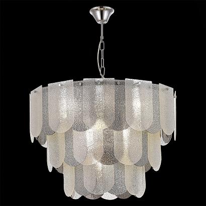 люстры sle1125-103-12 светильник подвесной хром/прозрачно-дымчатый e14 12*40w erzo, доставка по Казахстану 