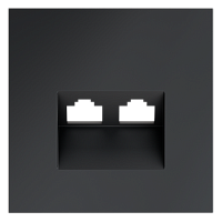 Накладка для розетки компьютерной двойной RJ45+RJ45 кат.6, S70 (графит) 