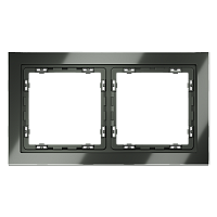 Рамка стеклянная VOLTUM S70 на 2 поста, (титан, стекло) VLS110206 