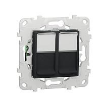 Розетка компьютерная RJ45X2 Schneider Electric Unica New Cat. 5е UTP NU542054 
