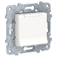 Розетка Schneider Electric Unica New с/з со шторками, с крышкой 16A 250V NU503718TA 
