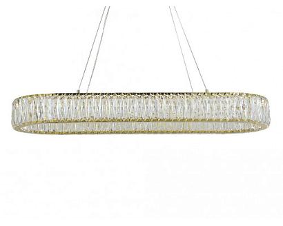 newport 8240 8240/90 oval gold , подвесной светильник, gold сlear crystal l90*w30*h10/250 cm  led strip 3100k 42w 4620lm, доставка по Казахстану 