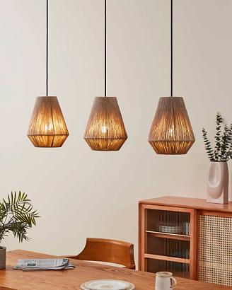 люстры 43786 подвесной потолочный светильник -люстра- alderney, 3х40w, e27, l900, b200, h1100, сталь, черный-текстильная нить, натуральный. предназначен для , доставка по Казахстану 