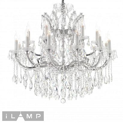 подвесная люстра ilamp diamond 6071-18 cr+cl, доставка по Казахстану 