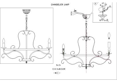 люстры подвесная люстра f-promo palermo 2162-9p, доставка по Казахстану 