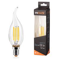 Светодиодная лампа  WOLTA FILAMENT 25SCDFT5E14  Свеча на ветру  CD37 5Вт 545лм 4000К E14 1/10/50 купить в Алматы svet.kz
