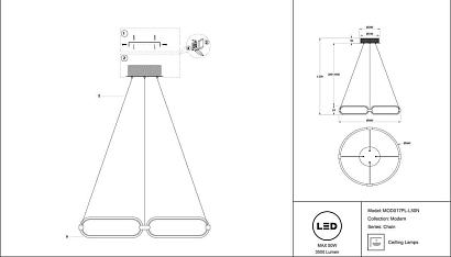 люстры подвесной светодиодный светильник maytoni chain mod017pl-l50n, доставка по Казахстану 