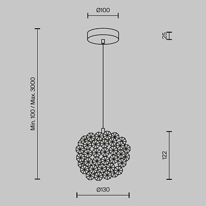 Подвесные Подвесной светильник Maytoni MOD487PL-01BS Adamant, доставка по Казахстану 