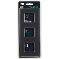 Дополнительная картинка SKANDY Рамка 3-мест. SK-F23G стекло граф. IEK