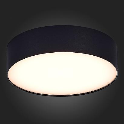 люстры st606.432.27 светильник потолочный черный led 1*27w 3000k 2 340lm ra>85 120° ip20 d220xh55 185-265v, доставка по Казахстану 