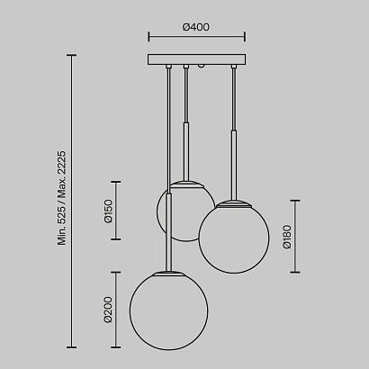 подвесной светильник maytoni mod321pl-03b basic form, доставка по Казахстану 