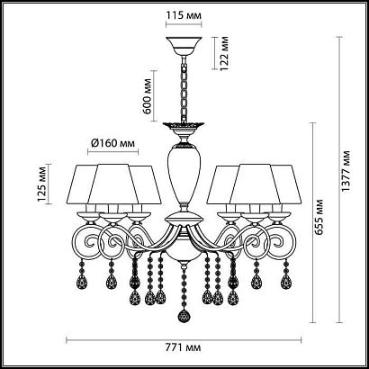люстры подвесная люстра odeon light marionetta 3924/6, доставка по Казахстану 