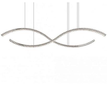 newport 8240 8242/160 chrome , подвесной светильник, chrome сlear crystal l160*16*h20.5/250 cm led strip 80w 3100k  8800 lm, доставка по Казахстану 