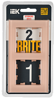 BRITE Рамка 2-мест. РУ-2-2-БрП стекло персиковый матовый IEK 