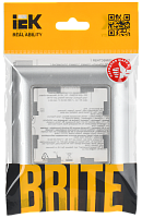 BRITE Рамка 1-мест. РУ-1-Бр алюм./алюм. IEK 