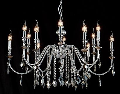 люстра crystal lux mercedes sp6+6 chrome/smoke crystal lux 0950/312, доставка по Казахстану 