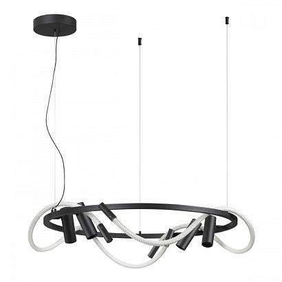 люстры 4391/55l hightech черный/металл/канат подвесной св-к ip20 led 50w 2020лм 4000k corda, доставка по Казахстану 