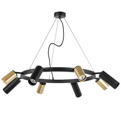 lr018404874 подвесной светильник rullo 8х50w gu10 черный/золото (571018+214440-4+214487-4), доставка по Казахстану 