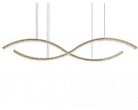 newport 8240 8242/160 gold , подвесной светильник, gold сlear crystal l160*16*h20.5/250 cm led strip 80w 3100k  8800 lm, доставка по Казахстану 