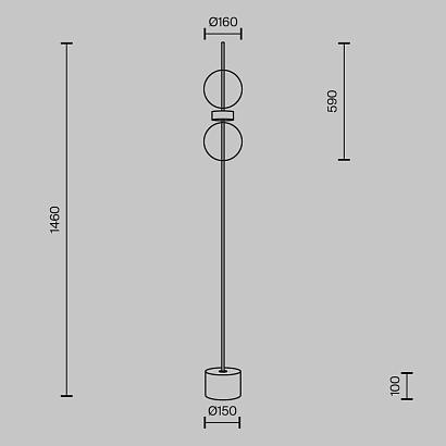 Напольный светильник (торшер) Maytoni MOD478FL-L15B3K Double Moon купить в Алматы svet.kz