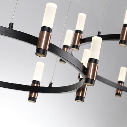 5009/98la l-vision odl23 385 матовый черный/ ант.бронза/белый/металл/акрил люстра led 98w 4000k 2500лм candel, доставка по Казахстану 