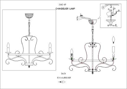 подвесная люстра f-promo palermo 2162-6p, доставка по Казахстану 