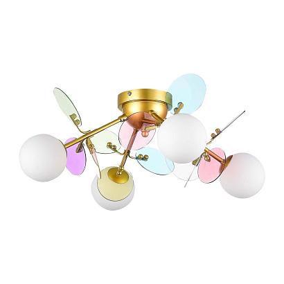 Потолочные SLE2502-202-04 Люстра потолочная Золотистый/Разноцветный G9 4*5W VOLA, доставка по Казахстану 