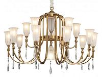 newport 4800 4810+6/c , люстра, french gold clear crystal matt white glass d90*h74 cm e14 16*60w, доставка по Казахстану 
